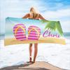 Custom Name Beach Towel Personalized Seaside Summer Beach Print Bath Towel for Kids Women Men Bath Towels for Travel Camp Swim