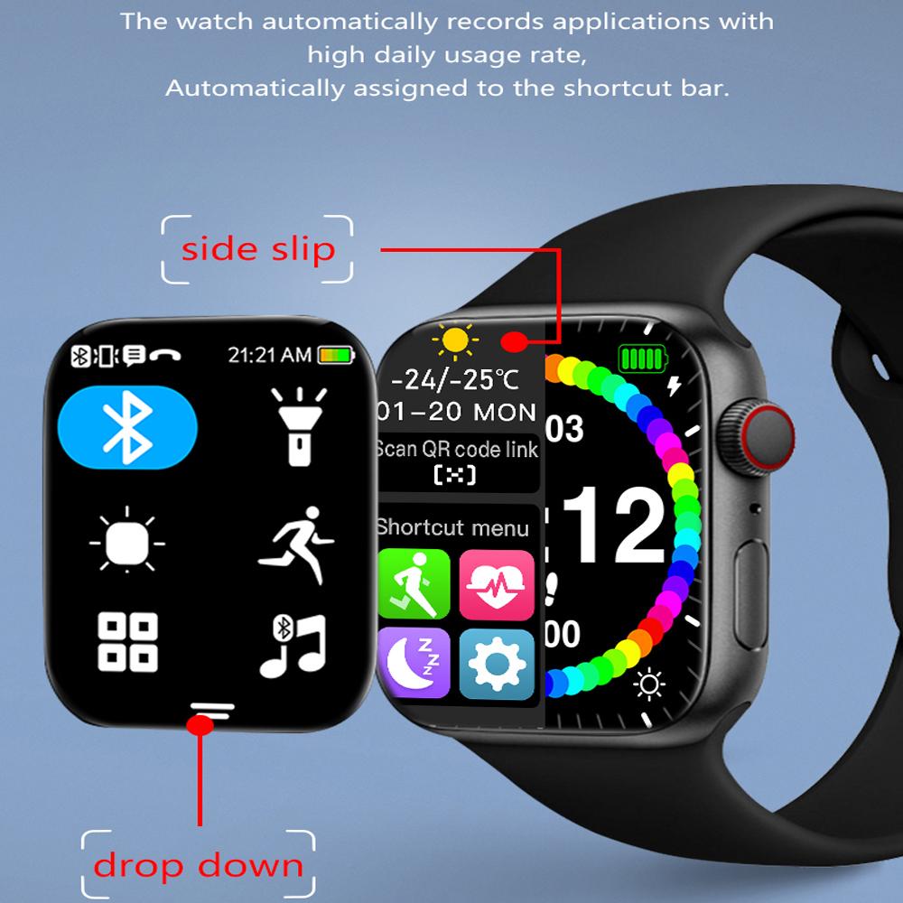 IWO Series 7 Smart Watch 2" DIY Face Heart Rate Men Women Fitness Tracker Sport Smartwatch For IOS Android Phone