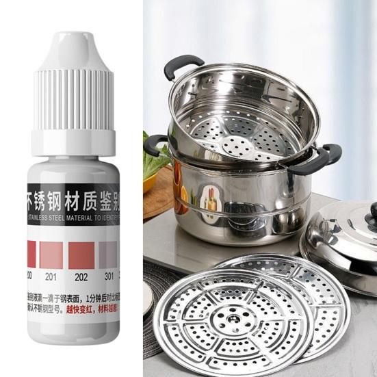 1/2 szt. 10 ml Płyn do testowania stali nierdzewnej, Odczynnik do testowania stali nierdzewnej 200-316, Krople do inspekcji metalu do fabryki, domu, warsztatu, przemysłu