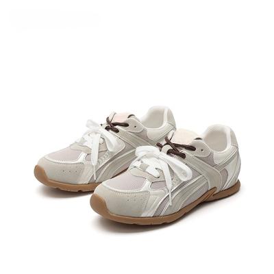 Rote Retro-Ballerinas mit flachem Boden, modisch vielseitig, bequem und atmungsaktiv, lässige Sportschuhe für Damen
