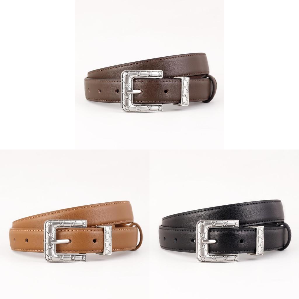 Genuine Leather Belt For Men With Silver Buckle Durable Twoply Cowhide For Casual And Formal Wear