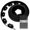Flexible Garden Edging 5 M X 5 Cm Made of PE - Black with 15 Anti-frost Stakes