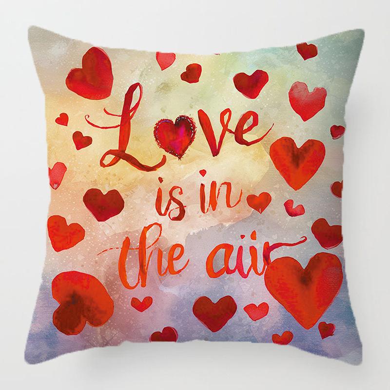 Home Decor Love in the Air Heart Printed Pillow Covers Pattern Cushion Cover Suitable for Sofa Bedroom Car Pillow Cover