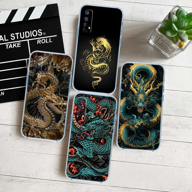 QE7 Chinesischer Drache Transparente Handyhülle für Samsung Galaxy A04 A04S A14 A23 A34 A54 M23 M33 M52 M53