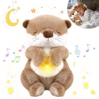 Emoin Sleeping Plush Toy, Baby Toy, Sleep Induction Toy, Educational Toy with Music Box, LED Lights, Music, and White Noise, Breathing Plush Toy for H