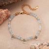 Natural Gemstone Beaded Aquamarine Necklace Women'S S925 Sterling Silver Colored Jewelry Collarbone Chain Earrings