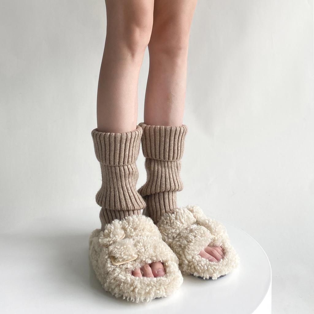 Socks cover women's y2k wear leg cover women's pile socks jk spice girl boot cover knitted medium tube calf socks spring and autumn