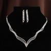 European & American Bride Necklace with Full Diamond Claw Chain - Wedding Dress Accessory Set