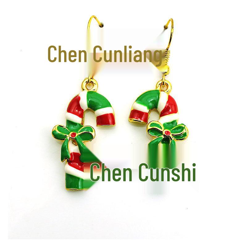 European & American Fashion Candy Cane Earrings - 2018 Holiday Jewelry Collection