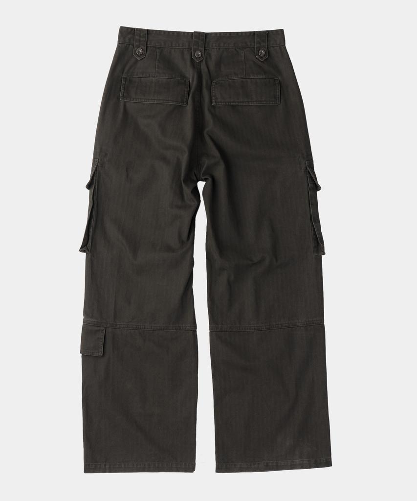 SLOWACID Washed Herringbone Cargo Pants [Charcoal]