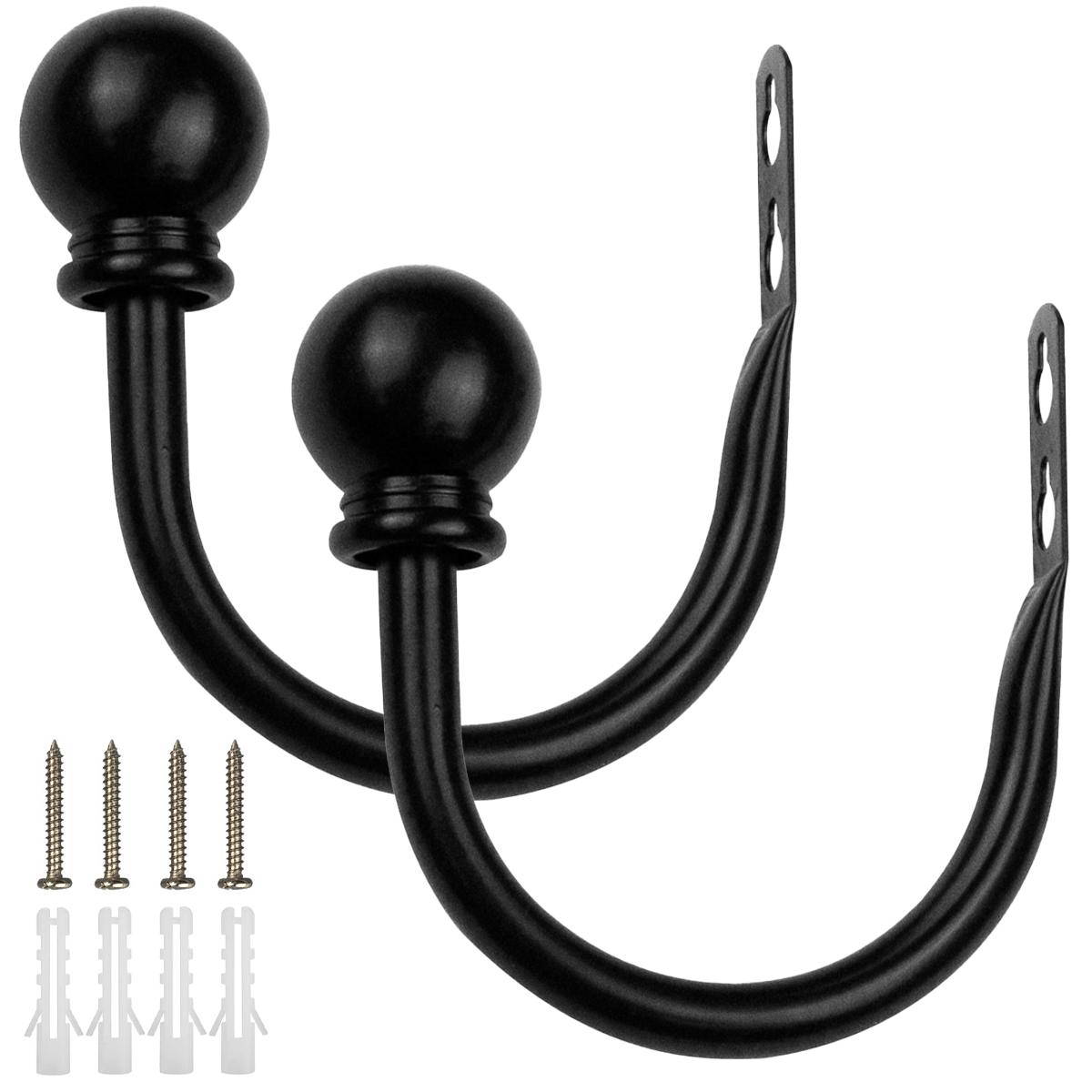 

2Pcs Retro Curtain Holdbacks U Shaped Curtain Hooks Holder Accesories Decorative Wall Mounted Drapery Holdbacks Clip with Screw