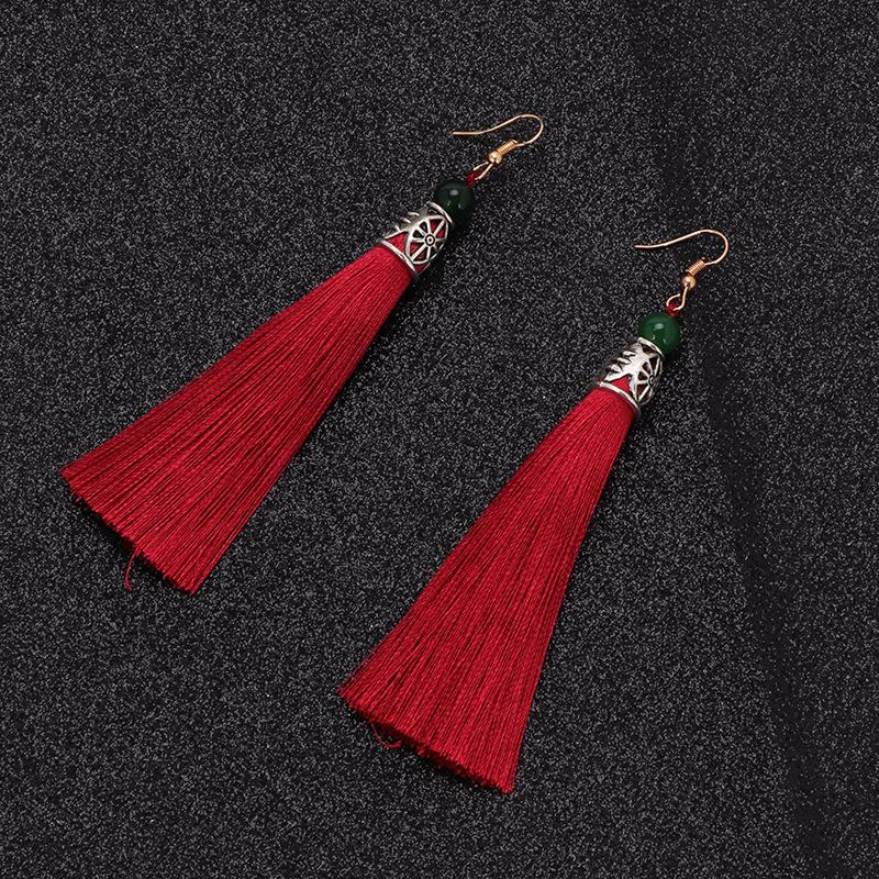 Antique Tassel Earrings Long Temperament Earrings Yunnan Vacation Travel Photography Retro Style Earrings Women