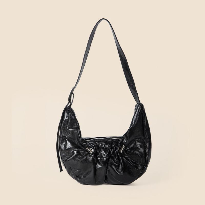 Underarm One-shoulder Crescent Bag Women's Summer All-in-one Drawstring Pleated Denim Bag