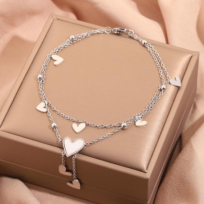 Korean Fashion Titanium Steel Diamond Inlaid Women's Luxury Bracelet