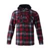 Men's Plaid Long Sleeve Shirt Men's Pocket Button Hooded Sweatshirt