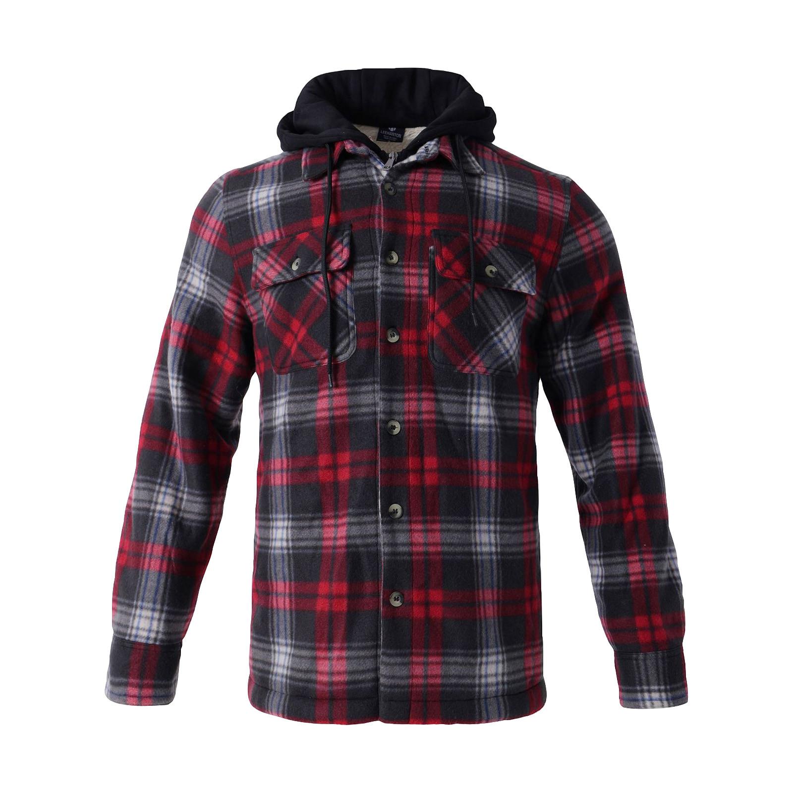 

Мужская клетчатая рубашка с длинным рукавом, мужская толстовка с капюшоном и карманами на пуговицах XXXXL