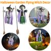 Halloween Flying Witch Decoration with Terrifying Sounds & Lights Floating Witch Spooky Scary Decor for Home Outside Garden Yard