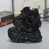 Fleece platform dad shoes autumn and winter new rhinestone small height increase casual sports shoes