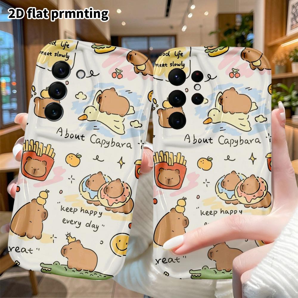 Phone Case: 2D Flat Samsung Galaxy A34 A35 S20 S22 S21 FE Plus Ultra Protective Case, Full-Print Capybara, Christmas and Halloween Gift