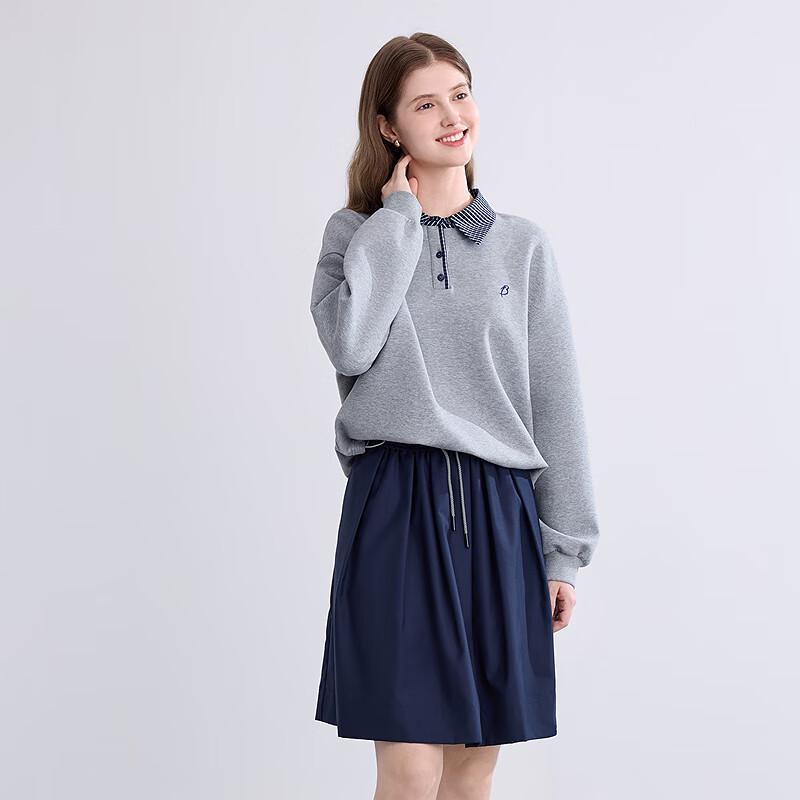 Betu Women's 2025 Autumn Plaid Color-Block Casual Sweatshirt