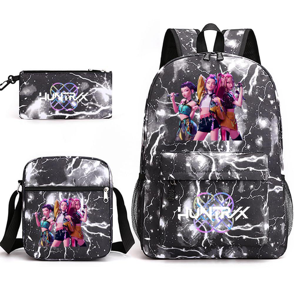 K-POP Demon Hunter Girl Group Children's Backpack, Pencil Case, and Shoulder Bag Set for Middle School Students