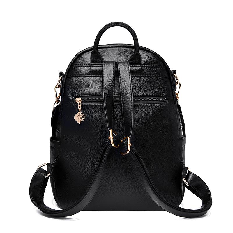 PU Backpack Women's Outdoor Travel Backpack Large Capacity Student Schoolbag