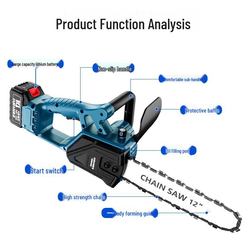 12-Inch High-Power Brushless Cordless Chainsaw CN plug (adapter included)