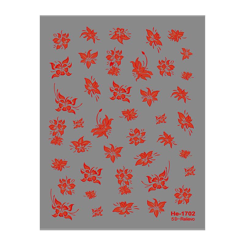 Redanco 5D Embossed Floral 3D Nail Art Stickers He1705