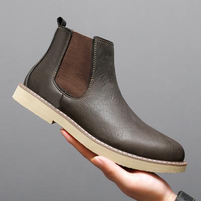 Vendita Calda Stivaletti Semplici da Uomo Stivali Chelsea da Uomo Stile Britannico Scarpe da Uomo Alte alla Caviglia Scarpe da Passeggio da Uomo alla Moda e Confortevoli