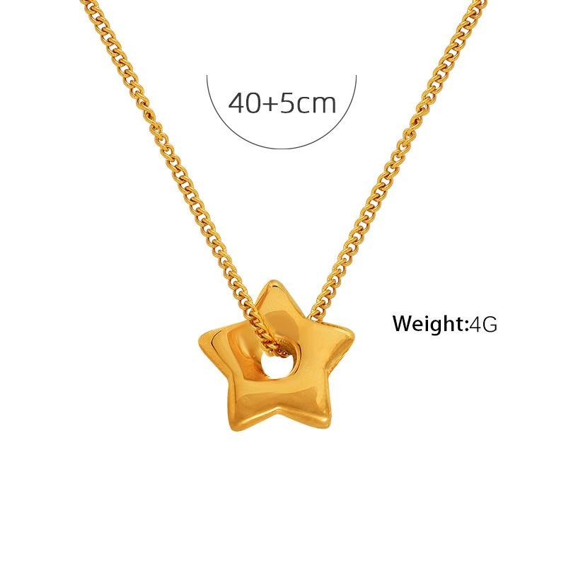 Korean simple lucky little star love necklace sweet versatile small fresh earrings age-reducing women's jewelry set