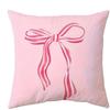 Pink Bow Cherry Blossom Printed Pillowcase Sweet Cute Style Soft Cotton Fabric Breathable For Bedroom Decor Girl'S Room Aestheti