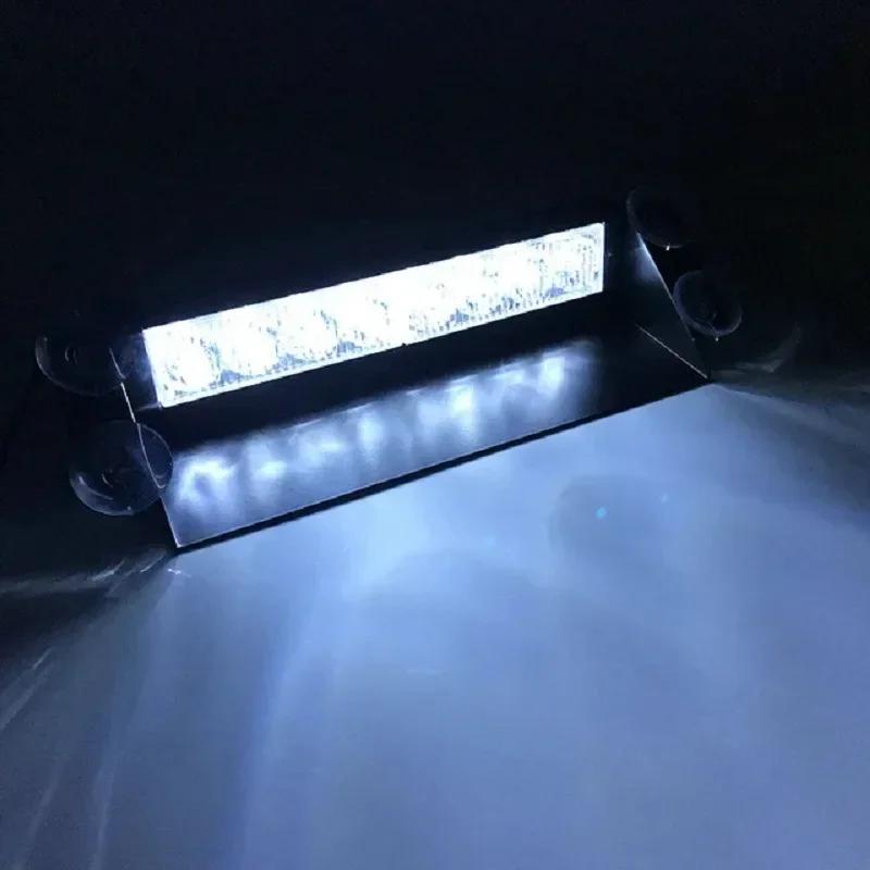 Neu 8LED Stroboskop Warnblitz EMS Polizei Auto Licht Notsignallampe Feuerwehrleute Nebel 8LED Windschutzscheibenbeleuchtung Gelb Rot Blau
