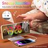 Digital 180 Degrees Projection Alarm Clock with Dynamic RGB Light Brightness Adjustable Snooze Dual Alarm