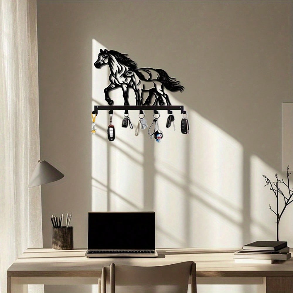 Equestrian Metal Key Hooks 7 Hooks Wall Mounted Rustproof Home Decor