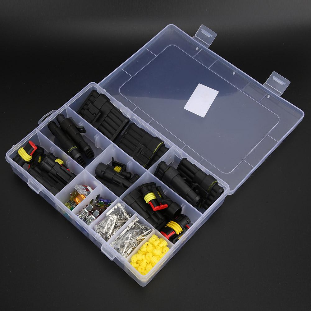 240PCS 123456 Pin Car Waterproof Electrical Wire Connector Set with Terminal and Fuse