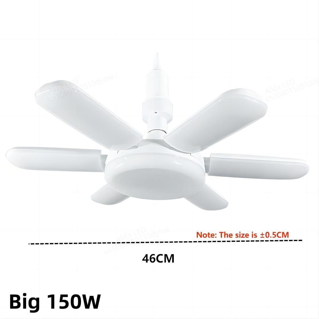 HOMZY E27 LED Bulb Fan Blade Timing Lamp 220V110V 28W 200W Foldable Led Industrial Light Bulb Lamp for Home Ceiling Light Garage Light