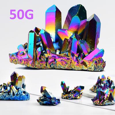 Přírodní křemenný krystal Duha Titanium Cluster Minerální vzorek léčivý kámen