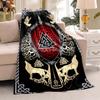 Viking Rune Ultra-Soft Plush Throw Blanket Fabric Perfect for At Home Office Car and Camping Vibrant Colors Durable Easy To Care