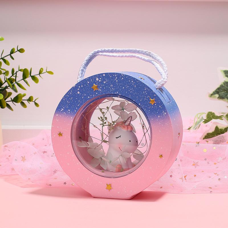 

Warm Lamp Night Light Battery Powered 2 Style Cartoon Cute Unicorn Shaped розовый