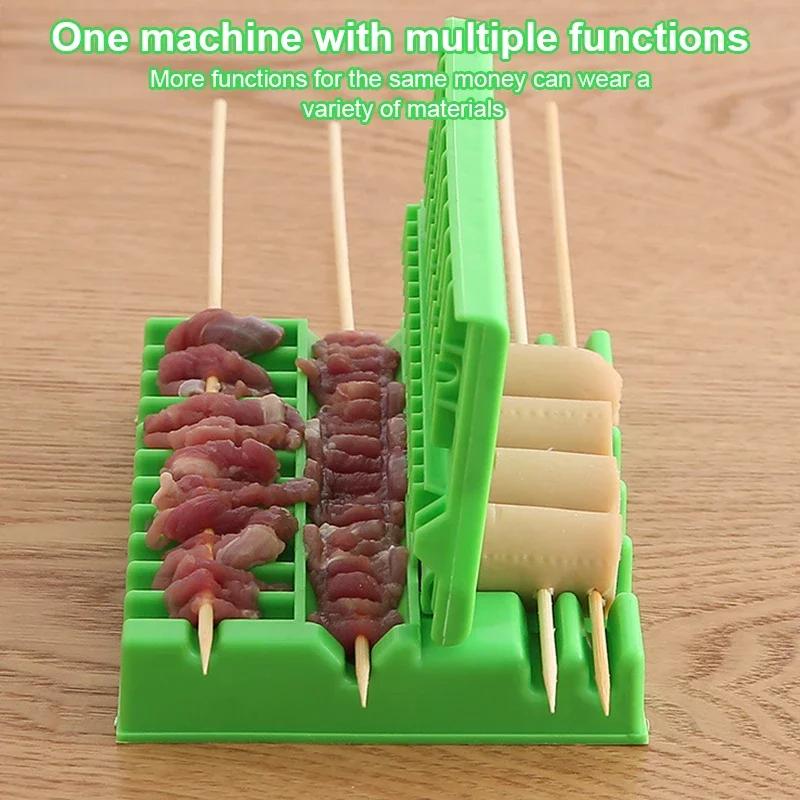 Barbecue Stringer Fast Skewer Kebab Maker Box Machine Beef Meat Vegetable String Grill Barbecue Kitchen Accessories Bbq Gadget
