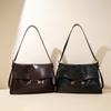 New Cowhide Tote Bag Niche Design Large Capacity Messenger Bag High Fashion Shoulder Armpit Bag