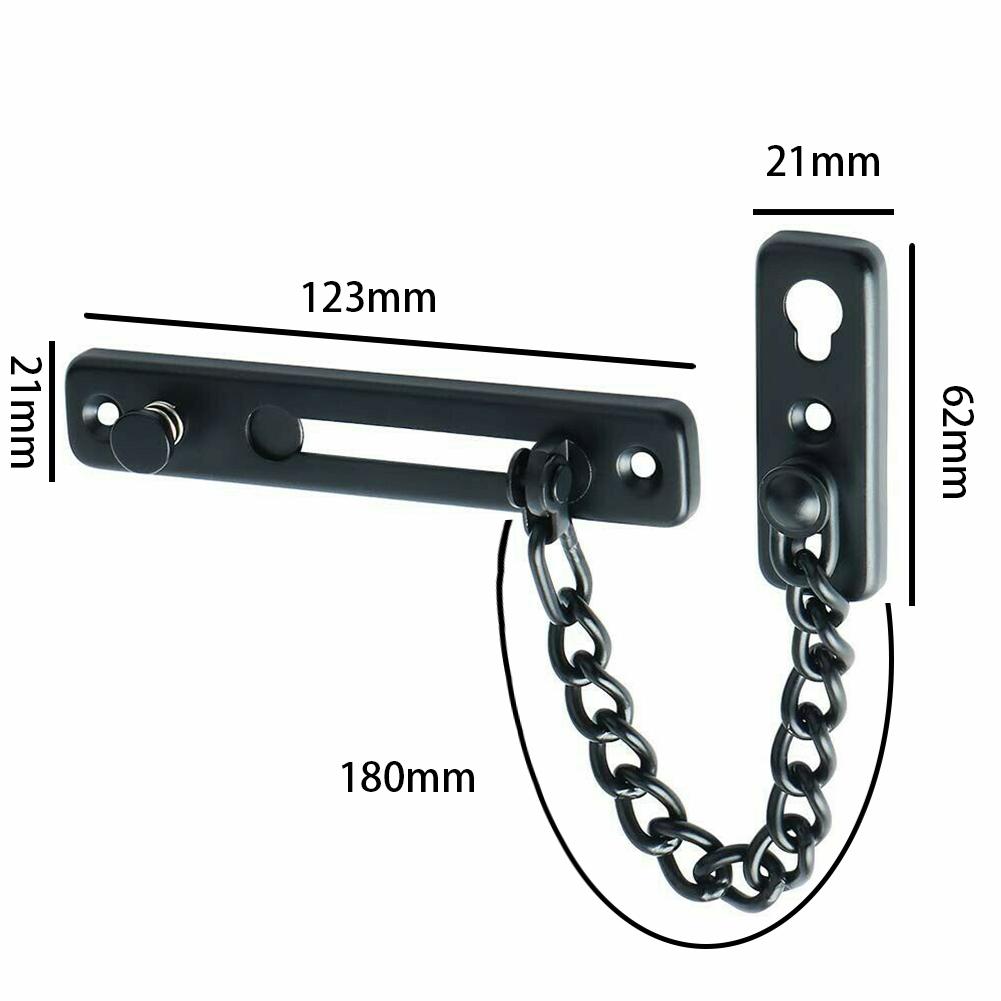 Security Door Sliding Chain Lock Safety Stainless Steel Door Chain Lock Anti-theft Door Chain Latch Buckle Restrictor Hardware