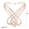 Geometric Metal Choker Necklace With Water Wave Chain For Punk Fashion Enthusiasts