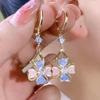 Fashionable Elegant Flower Zircon Earrings For Women Girls 2025 New Style Exquisite Colorful Earrings Party Date Gift