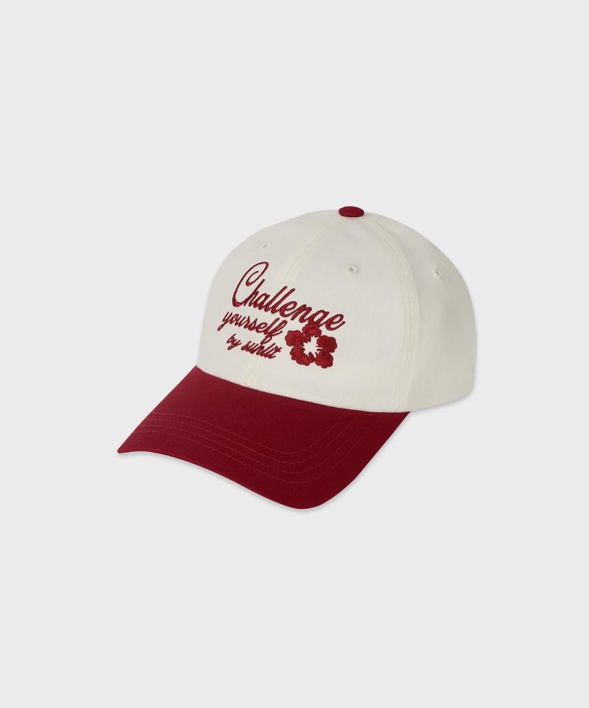 Sseonlis Challenge Logo Ball Cap (White/Red)