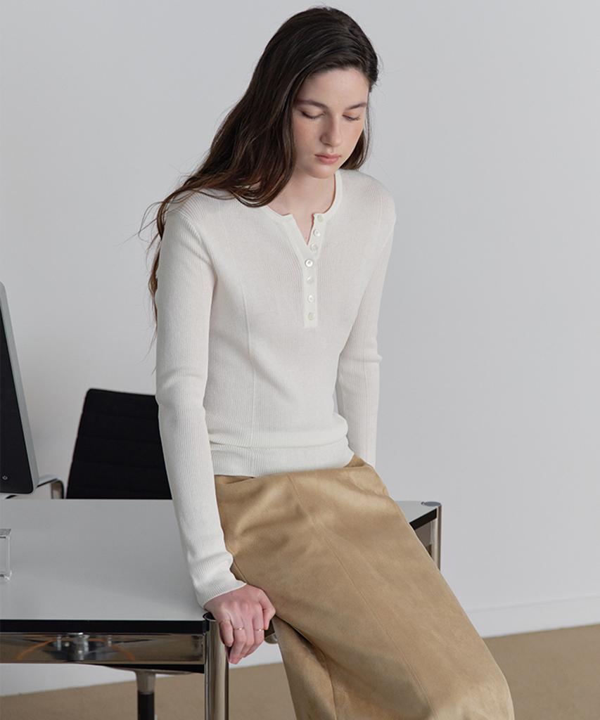 JUCYJUDY Henley Neck Knit Jzkt021C