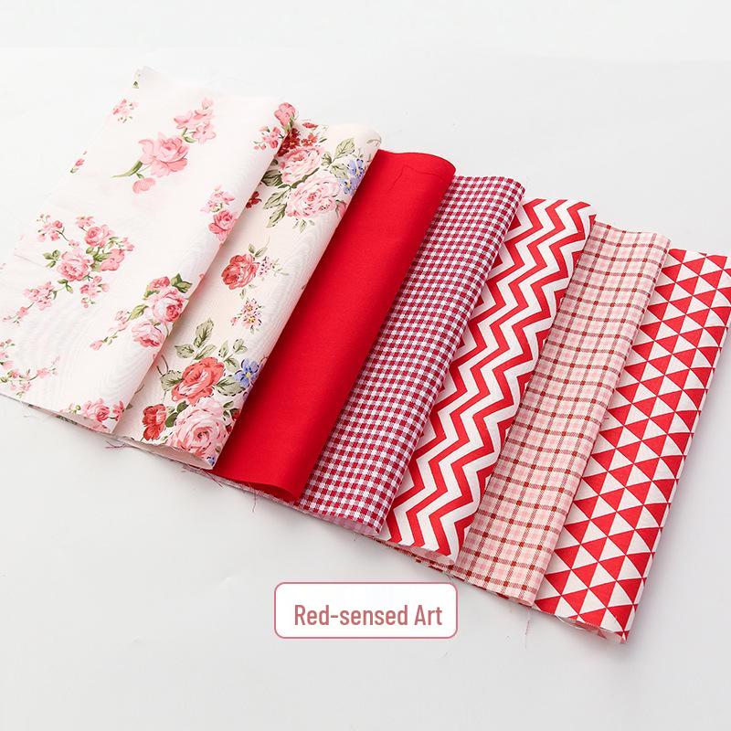 Pure Cotton Patchwork Fabric Set - Printed Fabric Scraps for Doll Clothes & Hair Ties, Handmade DIY Projects