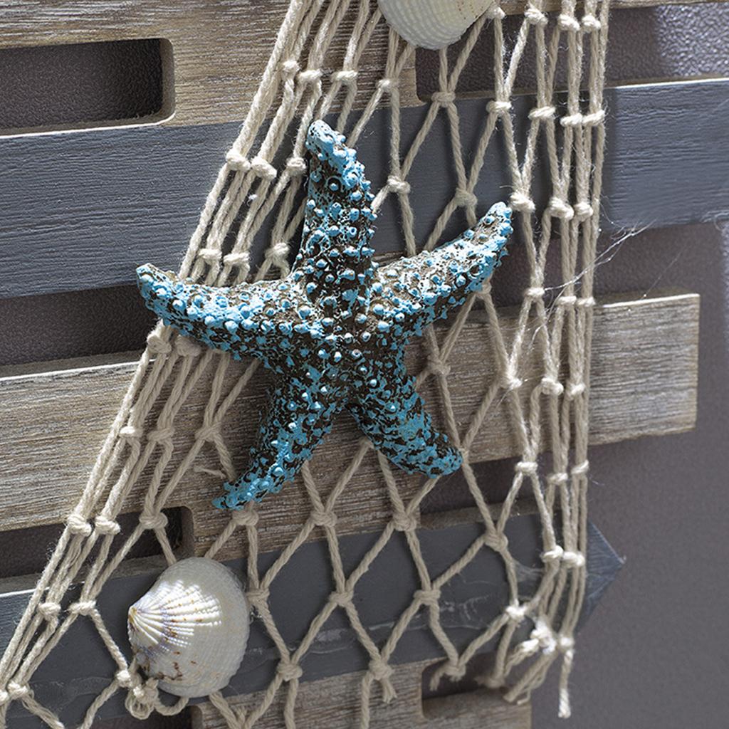 Wood Fishbone Whale Hanging Decor Door Seaside Bar Cafe Shop Wall Sign