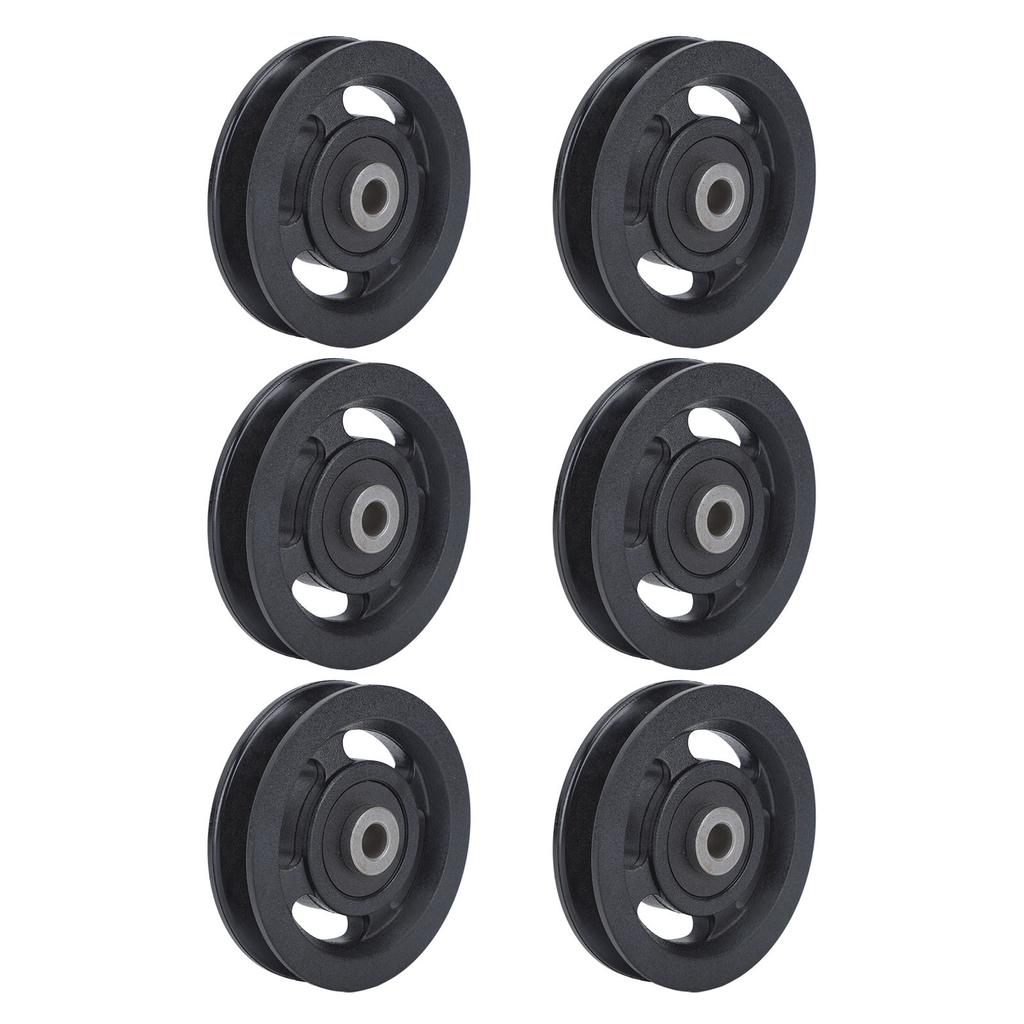 10 PCS Universal Bearing Pulley Wheel Nylon Black Wearable Abration Bearing Pulley Wheel for Gym