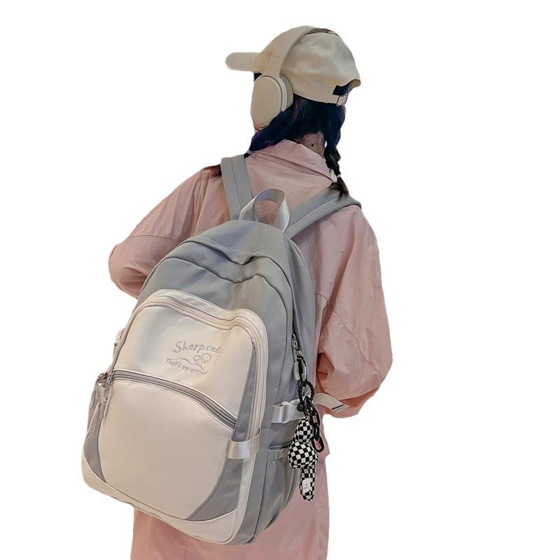 Color Matching Ins College Style Student Schoolbag Summer New Junior High School Student Backpack
